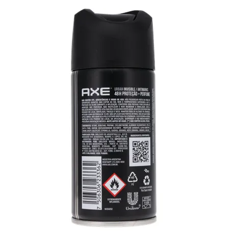 DESODORANTE AEROSSOL AXE 48H URBAN
150ML 360-17