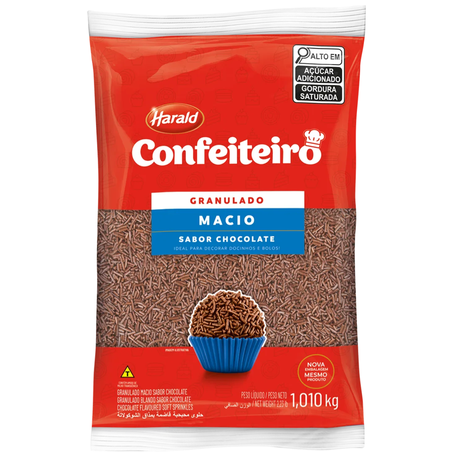 Chocolate granulado harald 1,01kg confeiteiro macio
