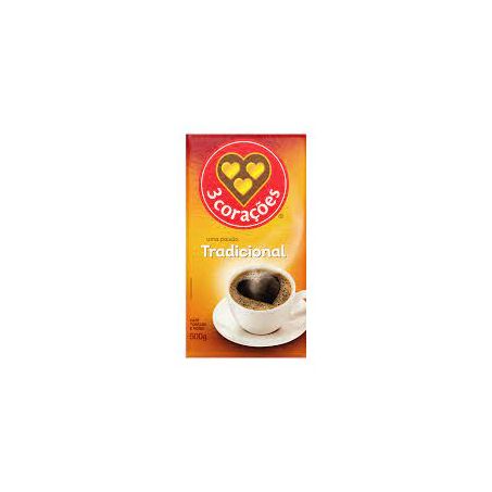 Cafe a vacuo 3 coracao tradicional 500g