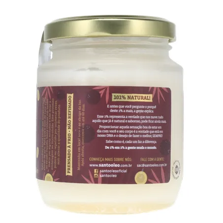 Óleo de Coco Santo Óleo Extra Virgem  Pote de Vidro 200ml 360-11
