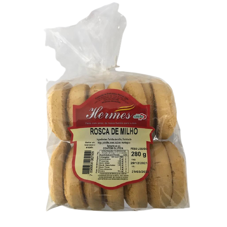 BISCOITO HERMES 280 G ROSCA DE MILHO              
