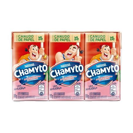 Leite fermentado chamyto 80gr morango tp