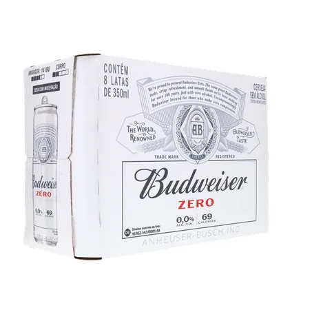 Cerveja budweiser 350ml zero alcool c/8 360-14
