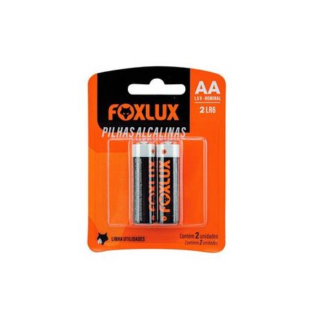 Pilha alcalina foxlux pequena aa c/2
