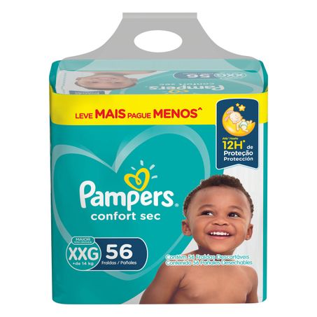 Fralda Desc. Pampers Confort Sec Fortbag Xxg C/52
