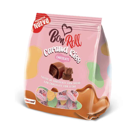 BOMBOM UNICONF BONROLL CARAMELO/CACAU 120G