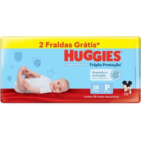 Fralda Desc. Huggies Tripla Prot Meguinha P C/38