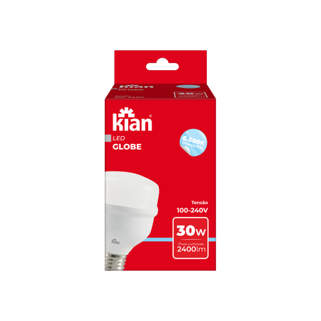 LÂMPADA KIAM LED GLOBE 30W BRANCA FRIA 360-2