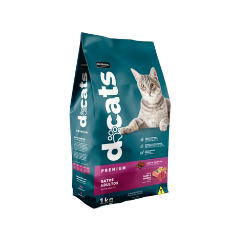 RAÇÃO DOCATS PREMIUM ADULTOS 1KG CARNE/FRANGO