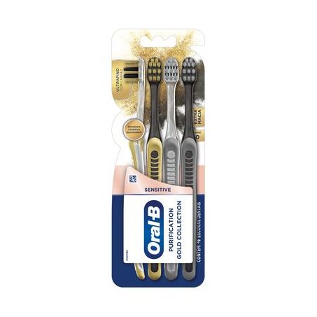 Escova Dental Extramacia Sensitive Oral-b Purification Gold Collection 4 Unidades