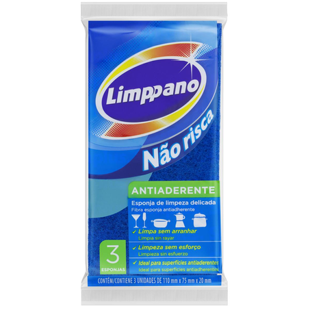 Esponja Antiaderente Limppano Com 3 Esponjas