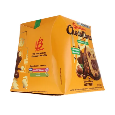 Panettone Bauducco Chocolate e Avelã Caixa 450gr 360-31