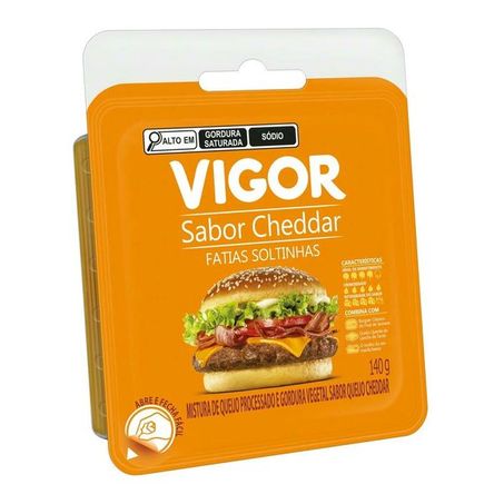 QUEIJO VIGOR TIPO CHEDDAR FATIADO 140G