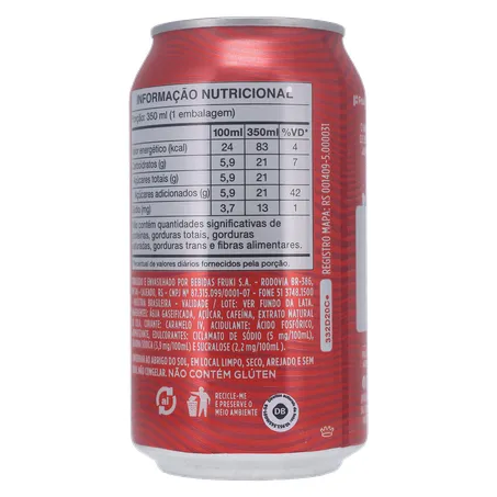REFRIGERANTE FRUKI COLA LATA 350ML 360-17