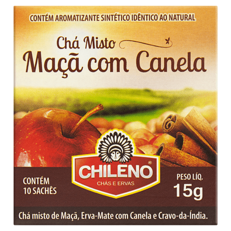 Chá misto maçã com canela chileno com 10 sachês