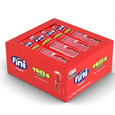 BALA FINI 10G TUBES MORANGO CITRICO CX 32.0