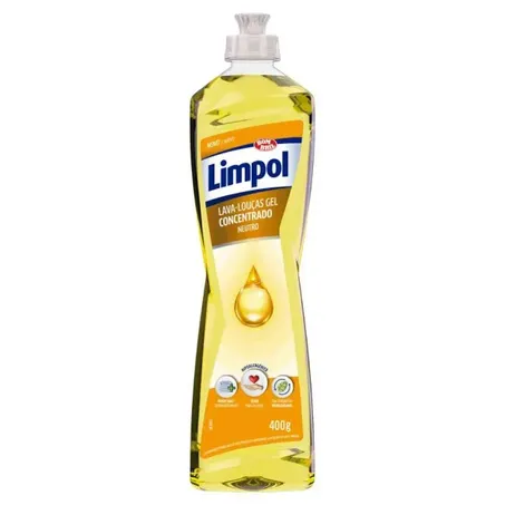 Detergente Lava-Louças Gel Limpol Concentrado Neutro Squeeze 400gr