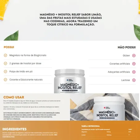 Magnésio Inositol Relief 1.0 Lemonade 300g 360-2