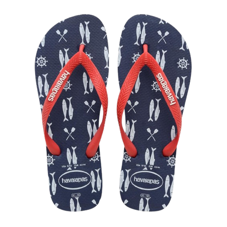 SANDALIA HAVAIANAS 39/40 TOP NAUTICAL MAR/VERM RUB