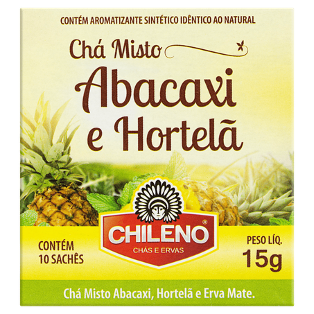 Chá chileno de abacaxi com hortela caixa 15g