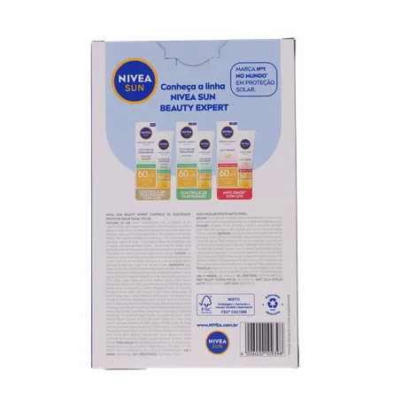 Kit nivea protetor solar fps60 50ml + água micelar 200ml 360-18