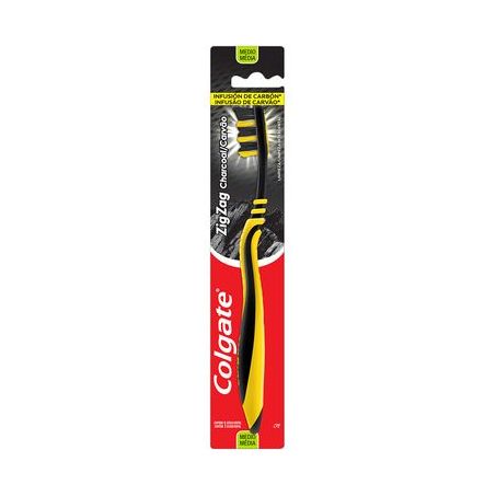 Escova dental colgate zig zag carvão média c/ 1 und