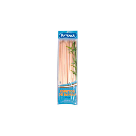 Espetos de Bambu 25Cm Bompack com 50 Unidades