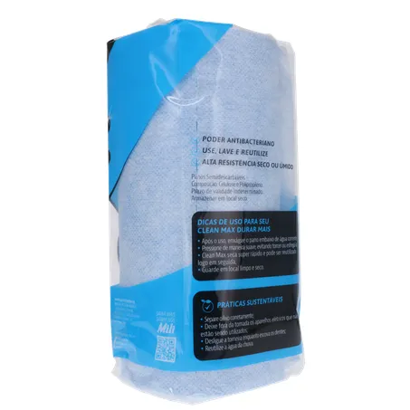 PANO MILI REULTILIZAVEL CLEAN MAX AZUL 21CM X 20CM 360-14