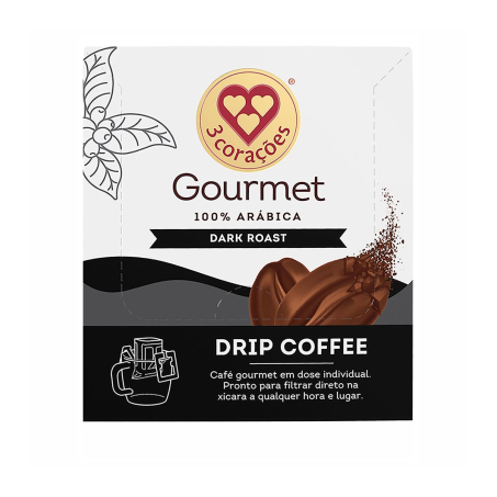Drip coffee 3 coracões dark roast 10g