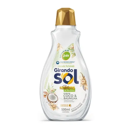 Limpador perfumado girando sol flor de coco baunilha 500ml