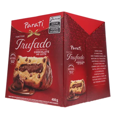 Panettone Parati Trufado com Gotas de Chocolate Ao Leite Caixa 400gr 360-22