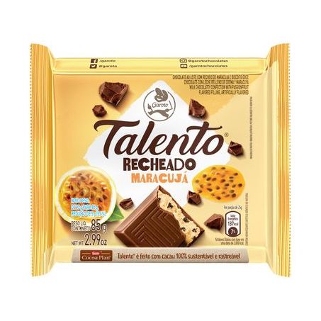Chocolate Garoto 85g Talento Recheado Maracuja