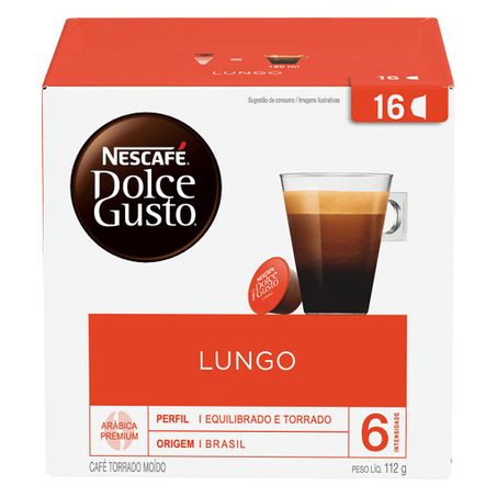 Café em Cápsula Torrado e Moído Lungo Nescafé Dolce Gusto