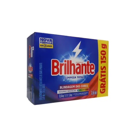 LAVA ROUPA PÓ BRILHANTE LIMPEZA TOTAL LEVE 1,6KG PAGUE 1,450KG 360-33