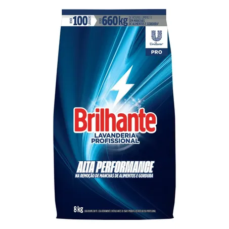 SABÃO EM PÓ BRILHANTE LAVANDERIA PROFISSIONAL 8KG