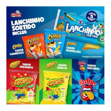 Kit Salgadinho Lanchinho Sortido Elma Chips 98G com 5 Unidades 360-4