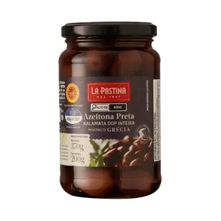 AZEITONA LA PASTINA 370G PRETA INTEIRA