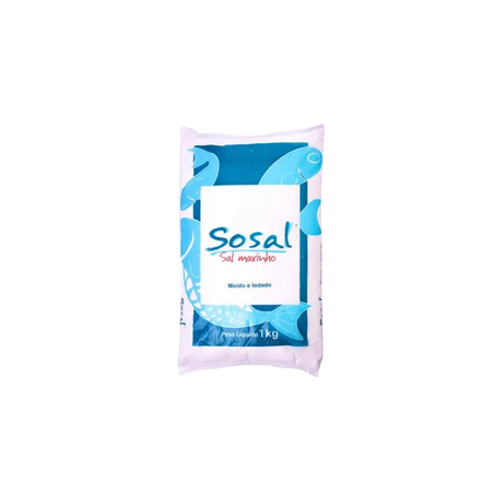Sal Sosal Marinho Moído e Iodado 1kg
