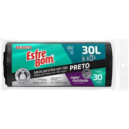 SACO P/LIXO PRETO ESFREBOM 50 L C/30              