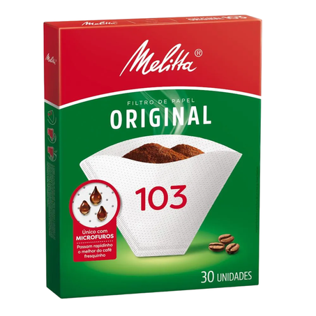 Filtro de Papel Melitta 103 Com 30 Unidades