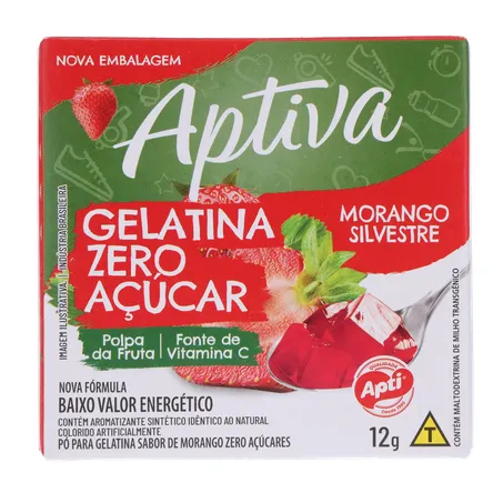 Gelatina Apti Zero Morango Embalagem 12G