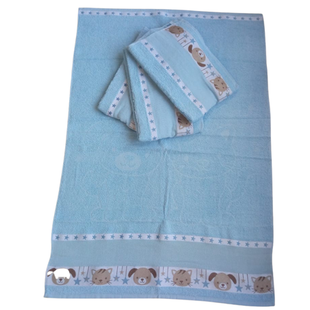 Toalha de banho 74x110cm ponto cruz azul bene casa