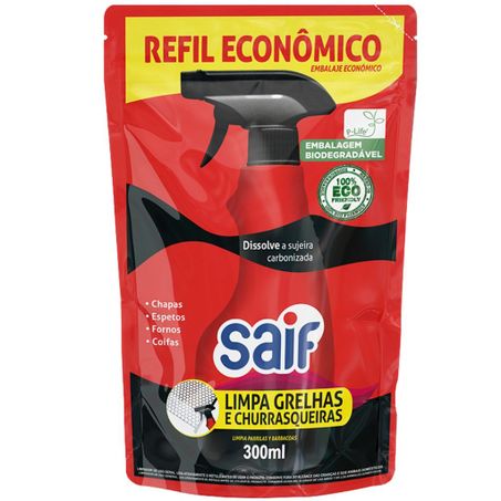 Limpador de grelhas e churrasqueiras saif refil 300ml