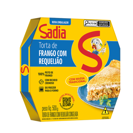 TORTA SADIA FRANGO/REQUEIJÃO CONG 500G