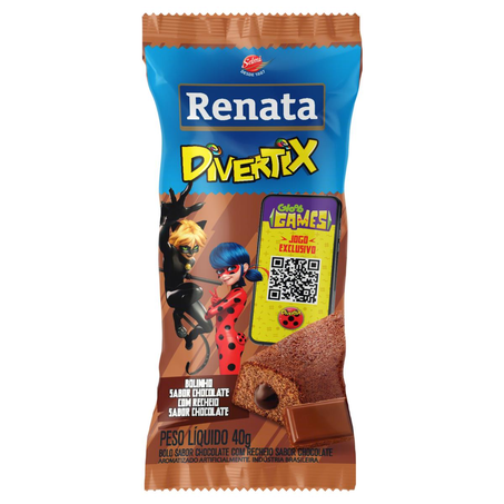 Bolinho Renata 40g - Ben 10 - Chocolate com Recheio de Chocolate