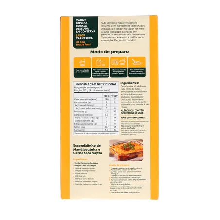 Carne Seca Vapza Desfiada E Cozida 400G 360-18