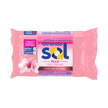 Sabao barra girando sol 200g glicerina floral