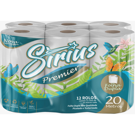 Papel Higiênico Sirius 20m com 12 Rolos