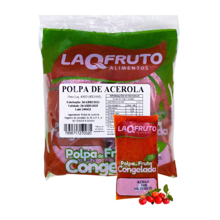 Polpa fruta acerola laqfruto cg 400g