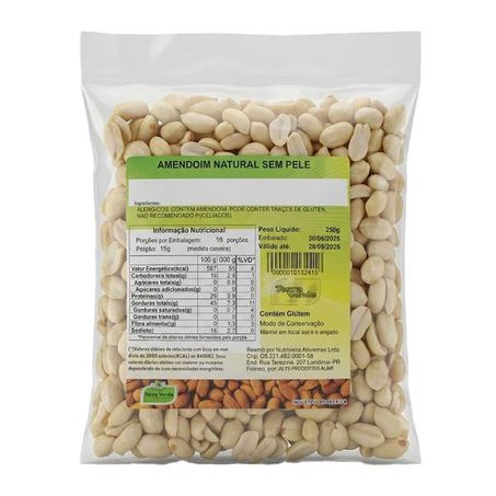 AMENDOIM CRU SEM PELE 250G